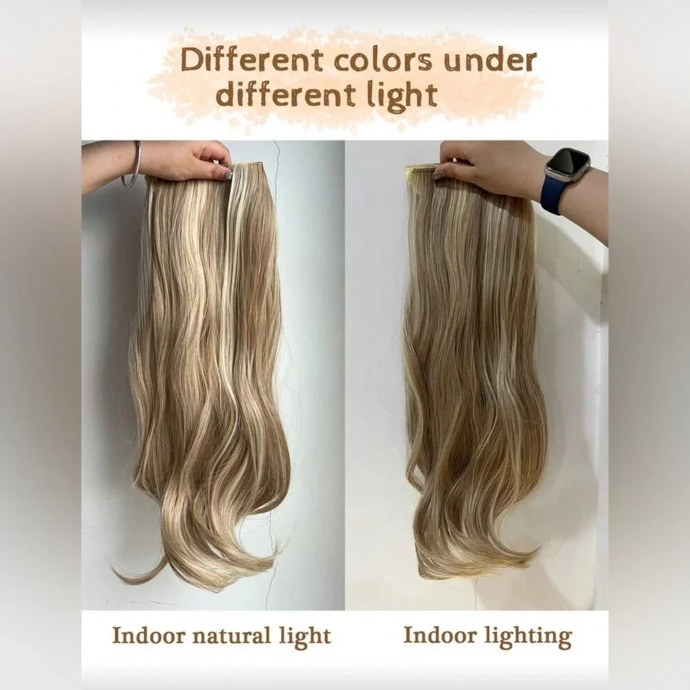 Luxury Halo Clip-In Hair Extensions – Seamless Invisible Wire, Natural Blonde